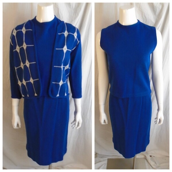 Vintage V-Neck Cable Sweater Shirt Pleated Skirt Three Piece Set