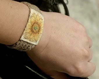 Handgeschilderde acrylarmband – uniek uniek cadeau, artistiek verstelbare sieraden