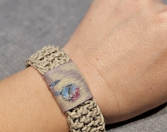 Gebreide henneparmband in etnische stijl, verstelbare boho-sieraden