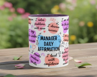 Taza de afirmación para gerentes, taza de liderazgo, motivación en la oficina, reconocimiento al gerente, amor propio positivo, regalo corporativo para jefas mentoras
