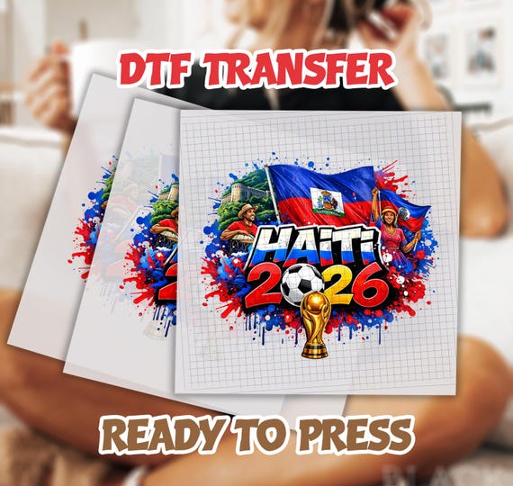 Haiti DTF Transfer, Haitian Soccer Heat Transfer, Football Fan Print, Haiti Flag Design, Ready To Press Film