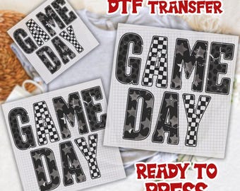 Gameday DTF Transfer, Retro Football Dtf, Football Mom Dtf, Football Shirt Dtf, Checkered Star Football Ready To Press, Game Day Dtf