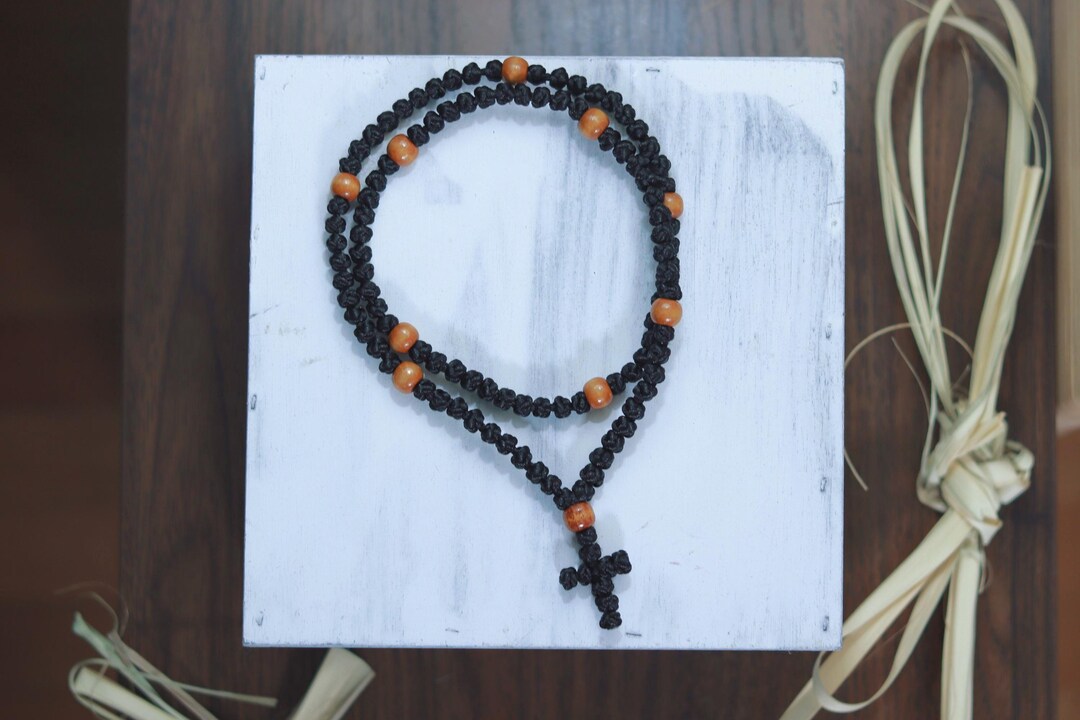100 Knot Prayer Rope - Handmade Black Orthodox Eastern Catholic Chotki ...