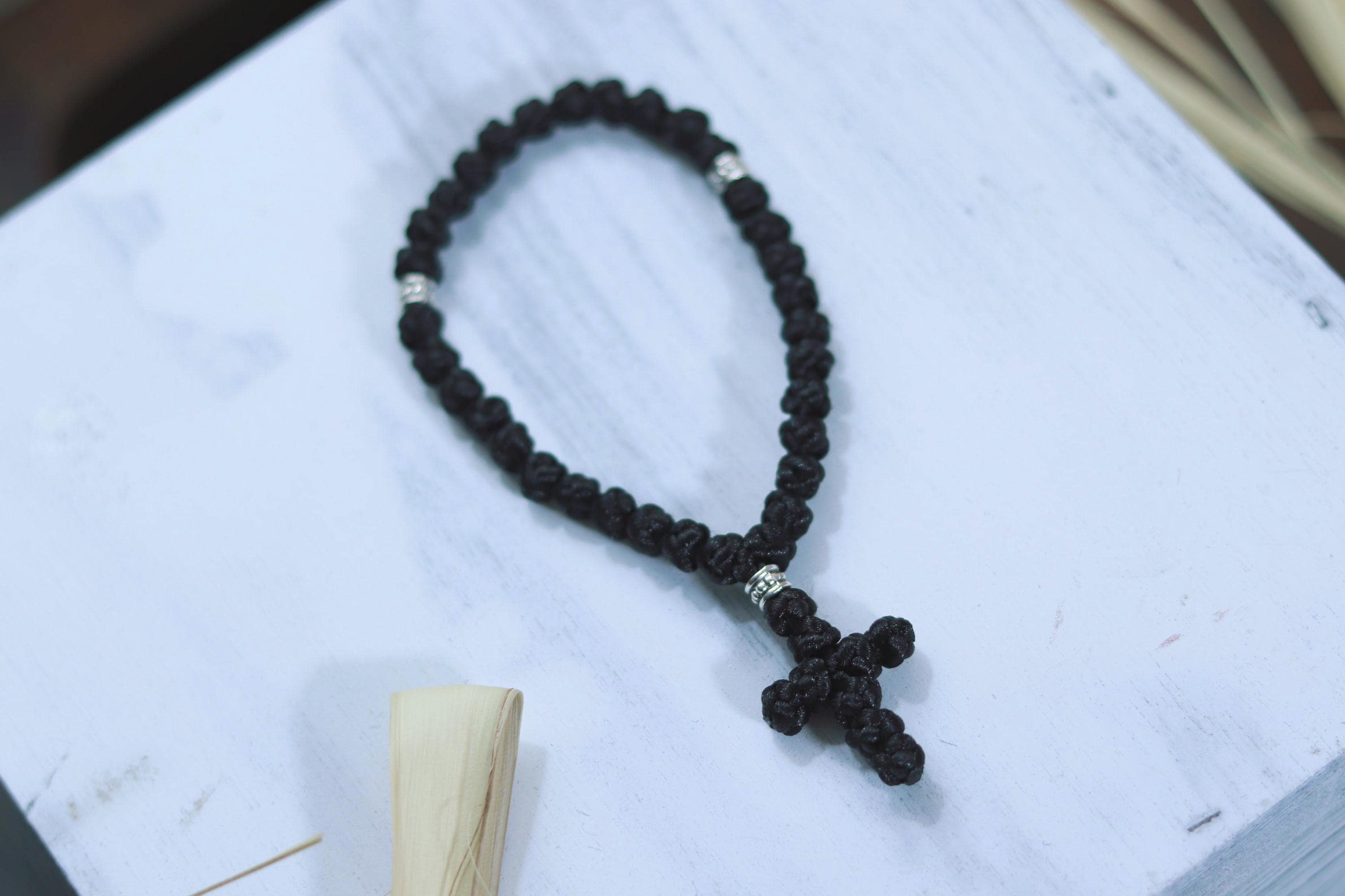 33 Knot Prayer Rope - Handmade Black Orthodox Eastern Catholic Chotki ...