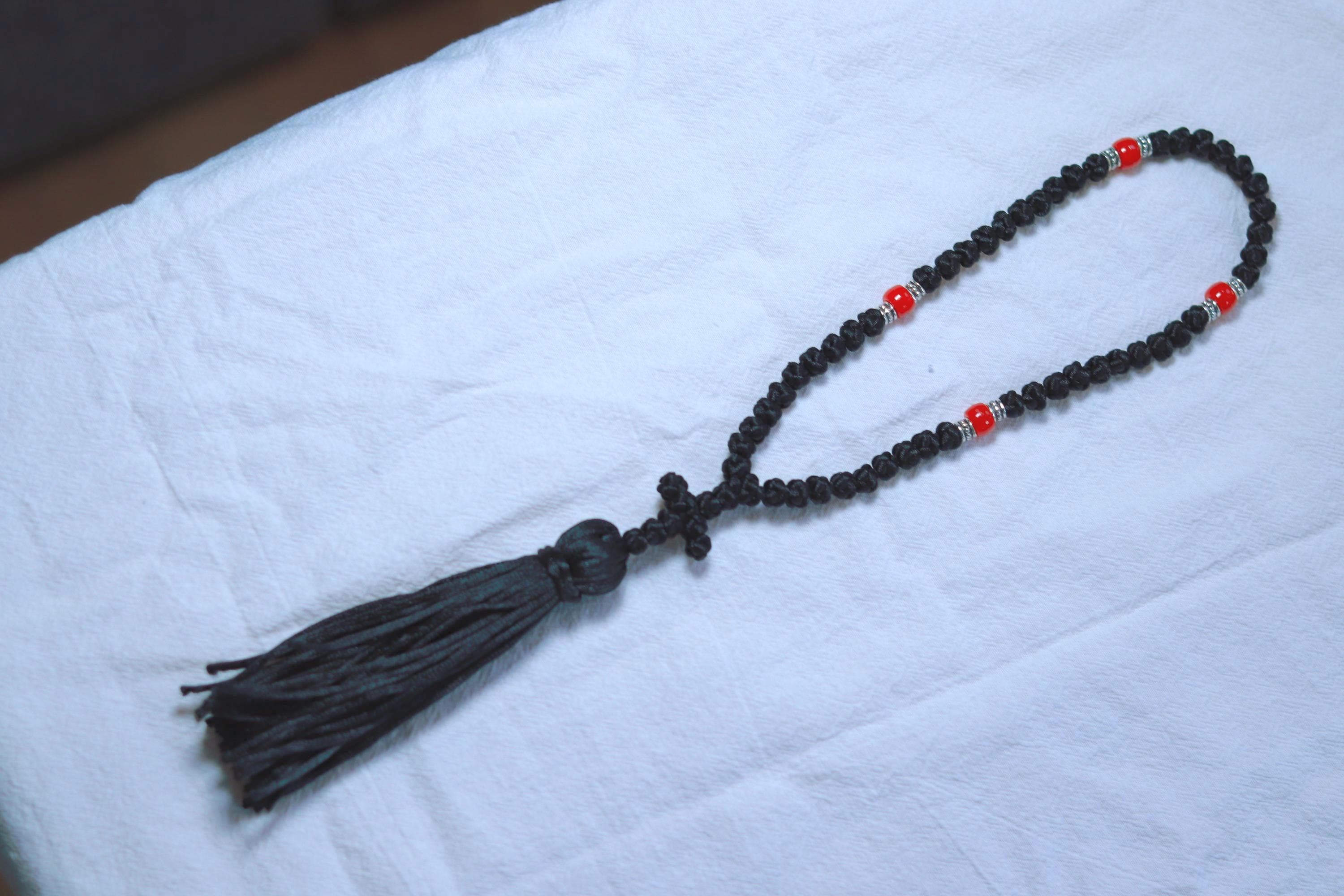 Chotki Making 50 Knot Prayer Rope - Handmade Black Orthodox Eastern Catholic Chotki ...