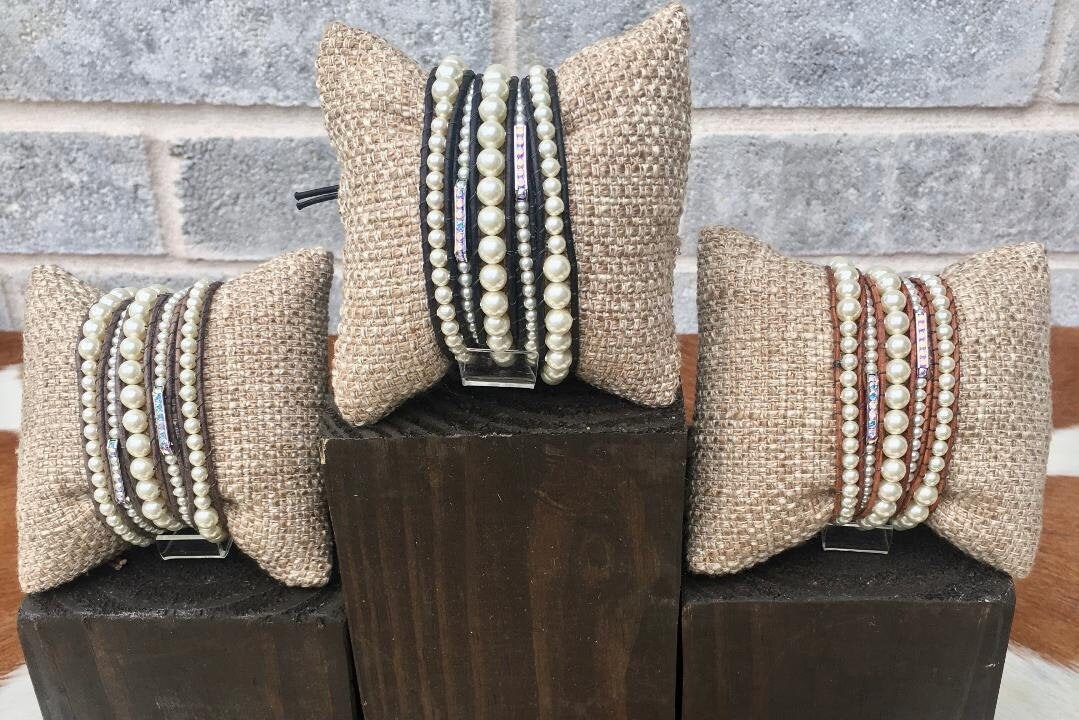 Premium Pearl & Crystal 5-wrap Bracelet - Etsy