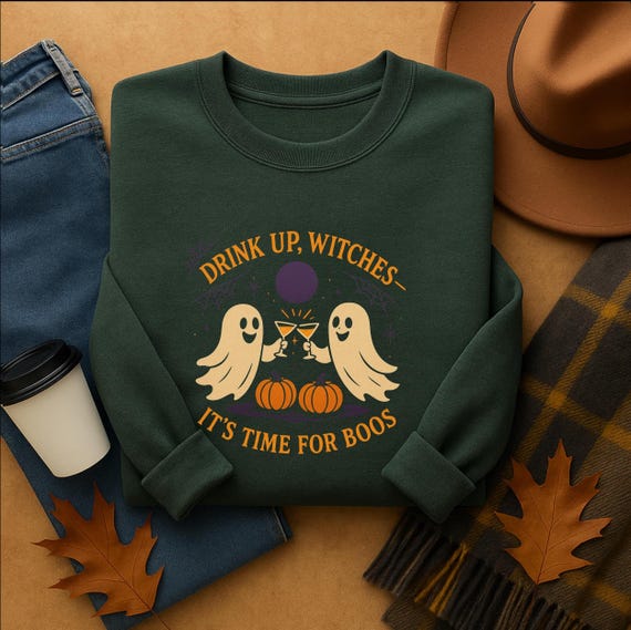 Funny Witch Boos Graphic Sweatshirt - Halloween Costume Top