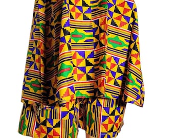 アンカラ柄レディーストップス＆ショートパンツ2点セット