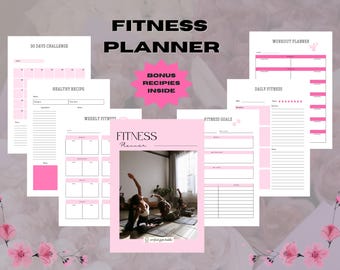 Digital Fitness Planner Workouts for Women Meal Tracker Goal Habit Checker