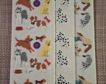 Vintage original Sandylion stickers fuzzy cats and dogs