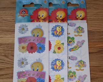 Vintage original Sandylion stickers Looney Tunes Tweety