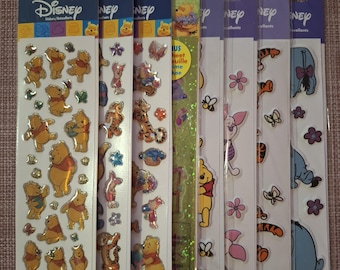 Vintage original Sandylion stickers Winnie the Pooh Gems and puffy