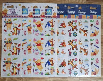 Adesivi originali vintage Sandylion Classic Winnie the Pooh con gli amici