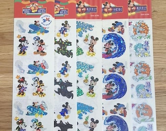 Vintage original Sandylion stickers Mickey & Friends Glitter
