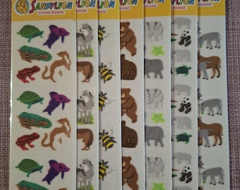 Vintage original Sandylion stickers fuzzy animals