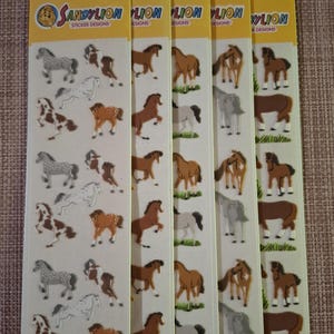 Pegatinas vintage originales de Sandylion de caballos peludos