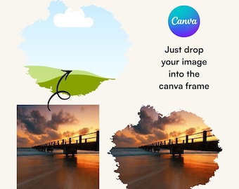 Bleach Effects Canva Frames Bundle, 100 Distressed Edge Torn Paper Templates, Trendy Drag & Drop Sublimation Design, Grunge Photo Collage