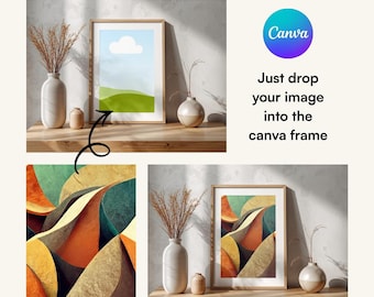 Canva Wall Art Mockup Bundle, 150 Frame Templates for Posters, Editable Gallery Wall Mockup Canva Frames