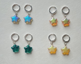 12 mm tsjechische glazen star huggie-oorbellen
