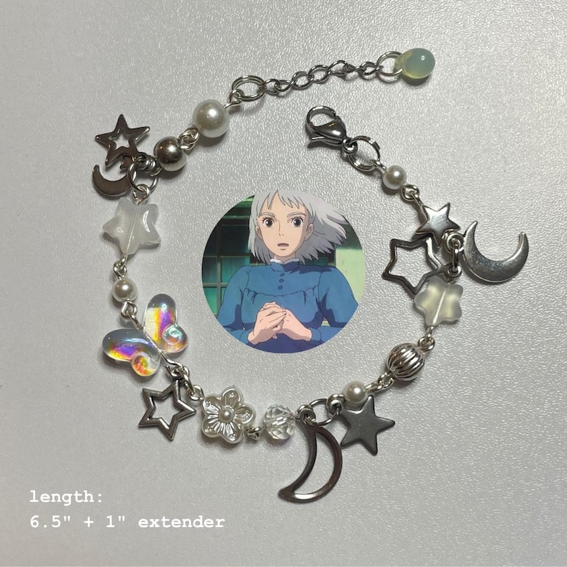 Det rörliga slottet i Studio Ghibli-stil med glas- och pärlarmband bild 6