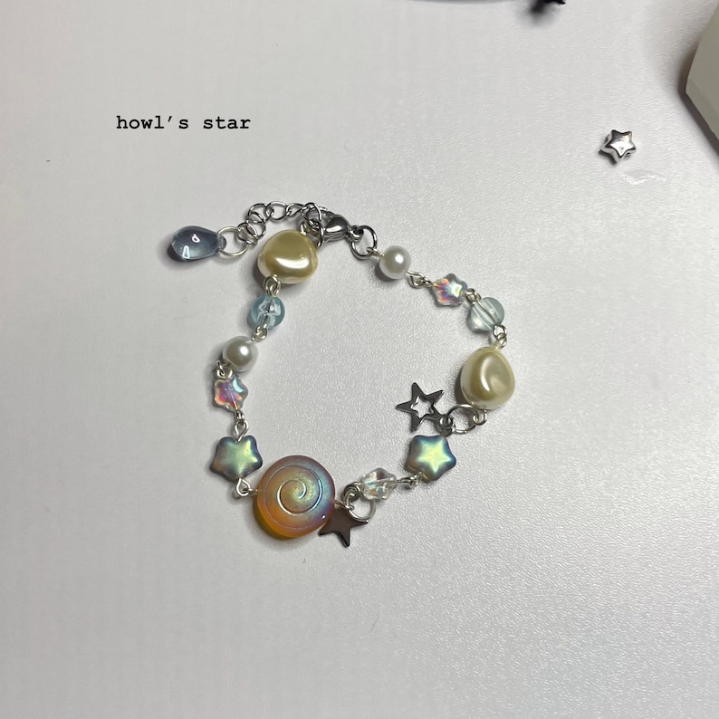 Det rörliga slottet i Studio Ghibli-stil med glas- och pärlarmband bild 3