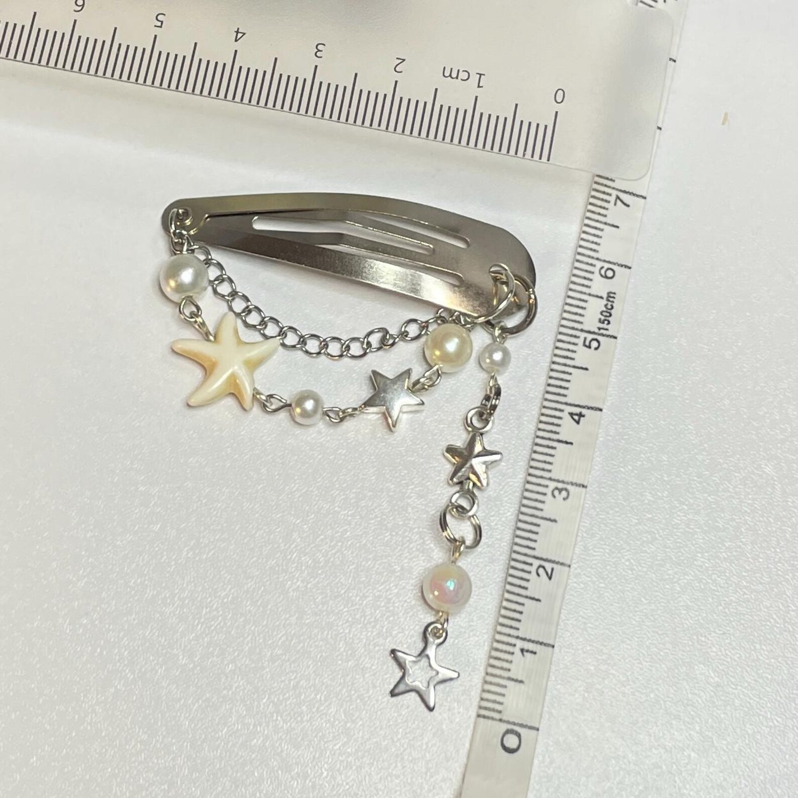 Star Cybercore Bow and Heart Steel Chained Y2k Hair Clip Barrette - Etsy