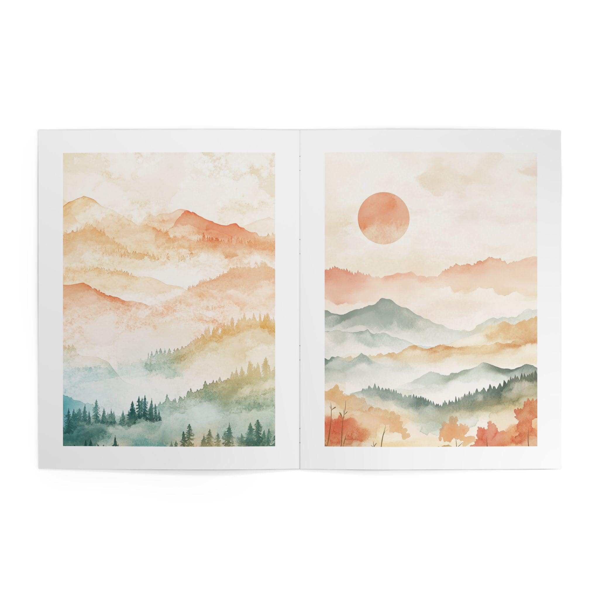 Watercolor Landscape Reverse Coloring Book - Etsy