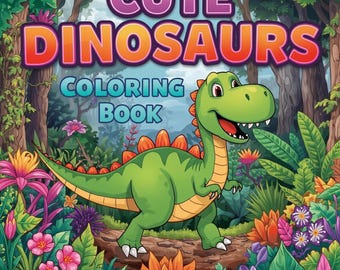 Dinosaurs Coloring Book for Kids – Part 1 | 50 Printable Pages | PDF Download