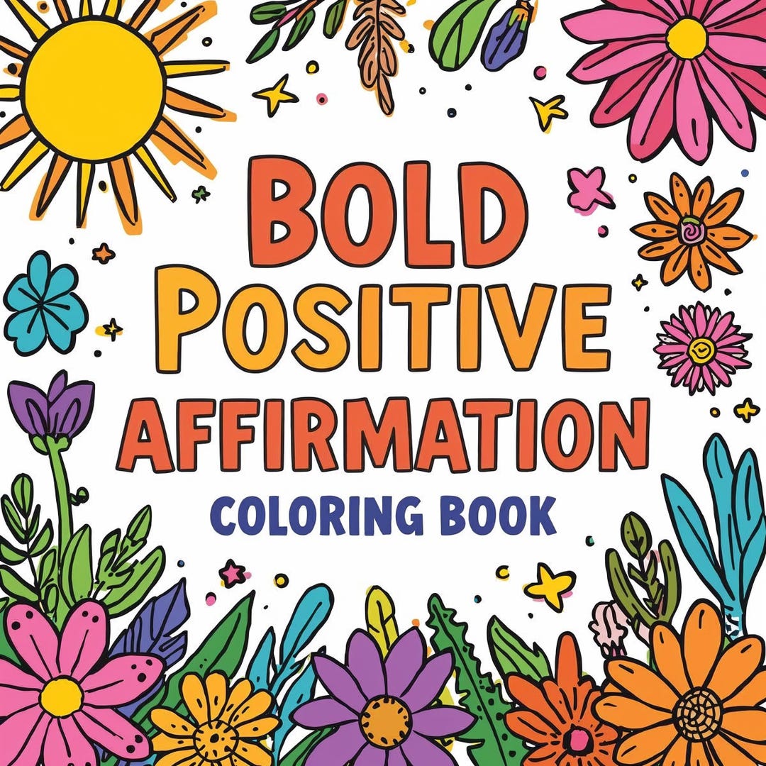 Positive Affirmation Coloring Book – Motivational Designs (PDF) - Etsy