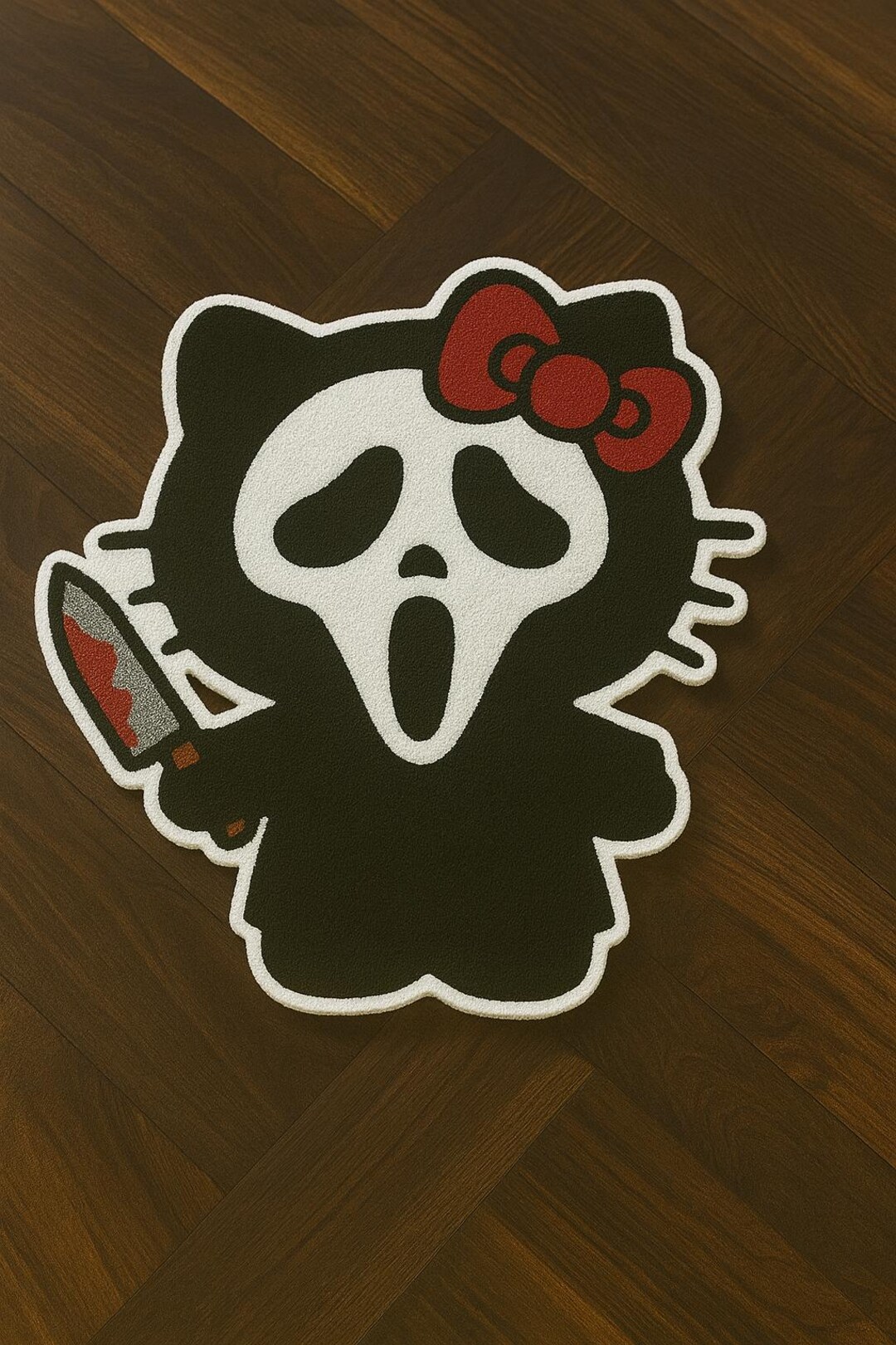 Custom Rug, Hello Kitty Ghostface, Scream, Halloween, Sanrio, Horror ...