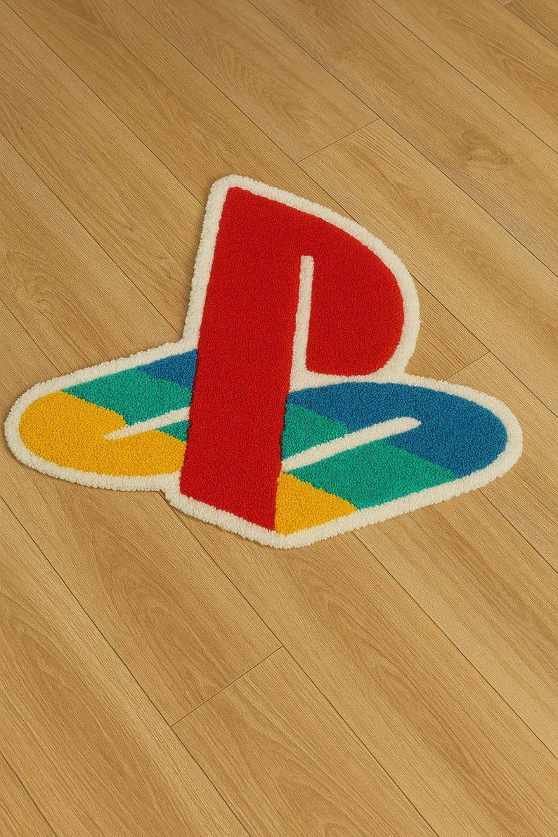 Ps Rugs Custom Carpet, Playstation Logo, PS One, Gaming, 100% Handmade, Quality ...