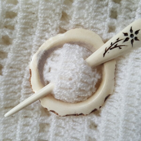 Polished antler shawl pin.