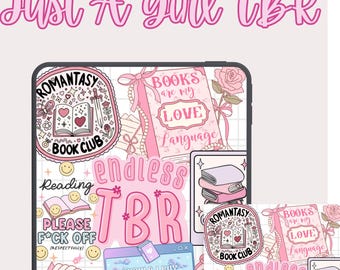 Pink Bookish Kindle Insert | Just A Girl TBR, Romantasy Reader (Digital Download)