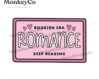 ROMANCE Bookish Licence Plate Doodle PNG | Hand-Drawn Art Clipart | Trendy Digital Stickers