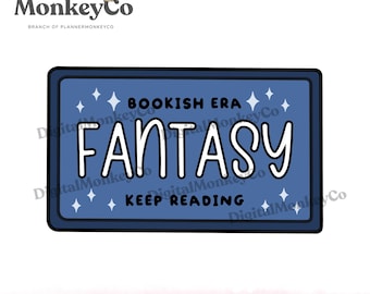 FANTASY Bookish Licence Plate Doodle PNG | Hand-Drawn Art Clipart | Trendy Digital Stickers