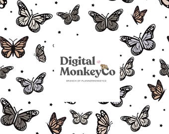 Whimsical Butterfly -  Digital Wallpaper + Seamless Pattern Set