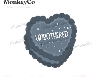 Unbothered Sassy Heart PNG | Hand-Drawn Art Clipart | Trendy Digital Stickers