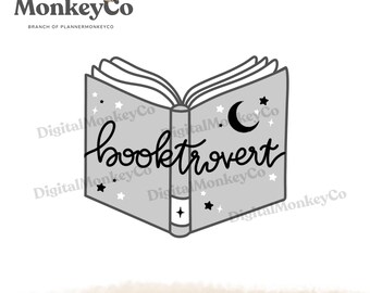 Booktrovert Doodle  PNG | Hand-Drawn Art Clipart | Trendy Digital Stickers