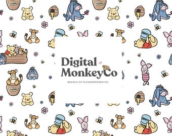 Honey And Friends -  Digital Wallpaper + Seamless Pattern Set