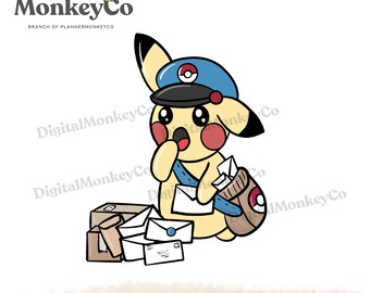 Special Delivery Pikachu PNG | Hand-Drawn Art Clipart | Trendy Digital Stickers