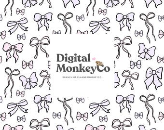 Just A Girl Bows -  Digital Wallpaper + Seamless Pattern Set