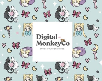 Magical Moon -  Digital Wallpaper + Seamless Pattern Set