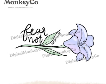 Fear Not Bible Verse PNG | Hand-Drawn Art Clipart | Trendy Digital Stickers