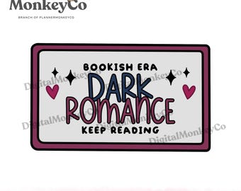 DARK ROMANCE Bookish Licence Plate Doodle PNG | Hand-Drawn Art Clipart | Trendy Digital Stickers
