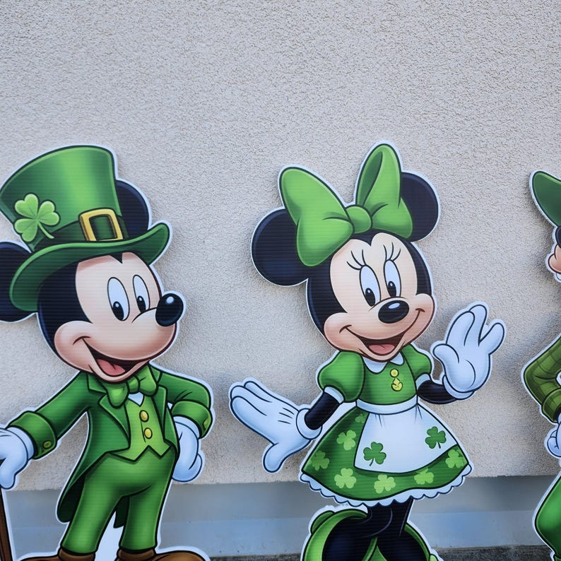 Saint Patrick's Day Mickey & Friends Standee | Minnie Mouse Cutout | Saint Patricks | outdoor decor Lawn yard Sign st Patrick's Daisy Goofy bild 3