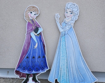 Frozen Birthday Standee  Elsa Anna Party Decor | Winter Princess Lawn Sign | Kids Birthday Party Decoration Frozen cutouts