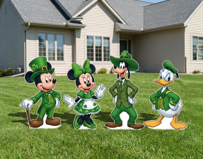 Saint Patrick's Day Mickey & Friends Standee | Minnie Mouse Cutout | Saint Patricks | outdoor decor Lawn yard Sign st Patrick's Daisy Goofy bild 5