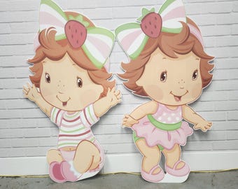 BABY Strawberry Girl Party Standee Cutout, baby Strawberry cut outs, Kids Birthday Party Baby strawberry Decor Strawberry baby Girl decor