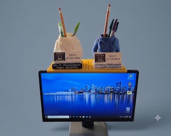 Monitor Top Shelf - Adjustable - Fits Any Computer Screen - No Adhesive - Custom Colors