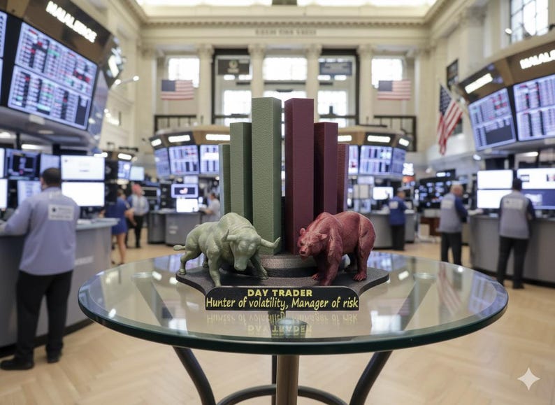 Desk Organizer - Stock Market - Day Trader Gift, Bull & Bear Bild 7